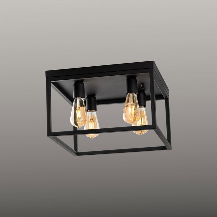 Opviq Kafes - 13743 Lámpara de araña de metal Negro